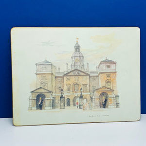 Lady Care England placemat Queens house guard vtg